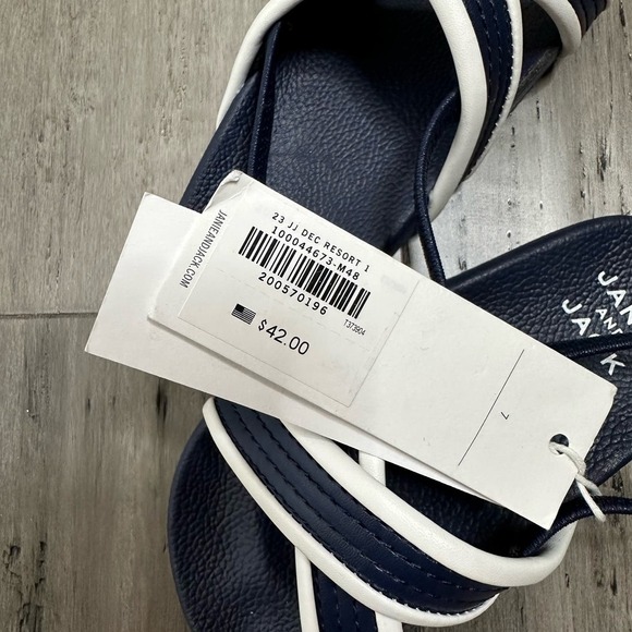 NWT Janie & Jack Boys Slides Sandals Navy White Size 7 - Picture 4 of 4